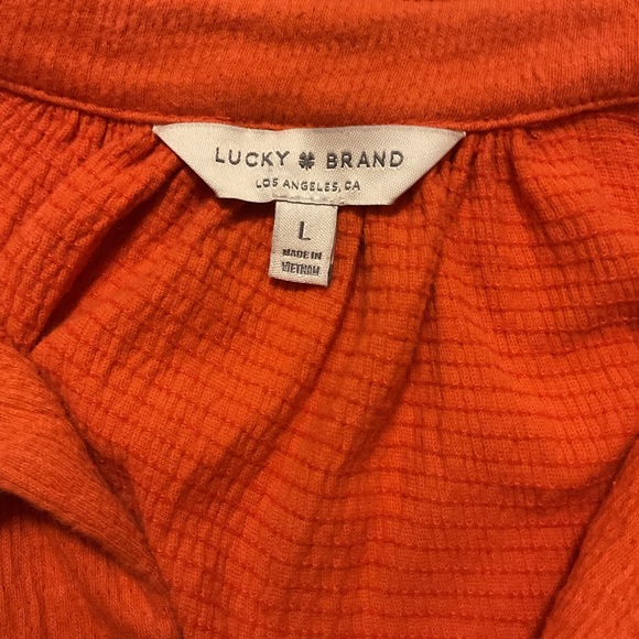 Lucky Brand Women’s Button Down Tank Top Orange Collared - Picture 6 of 9